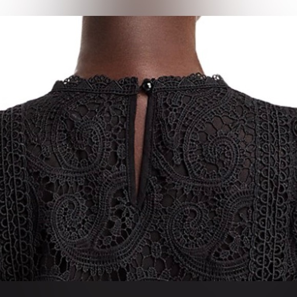 AQUA Bloomingdale’s Paisley Lace Top Work Date Night Blouse 🖤 - Picture 5 of 11